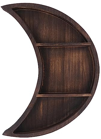 Yusat Mensola a forma di luna crescente da parete, in legno, da appendere, per la casa