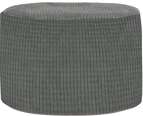 Jumbo Cord Footstool Bean Bags | Corduroy Ottoman Footrest Modern Home Living Room Bedroom Stylish & Durable Ergonomic Design | Jumbo Cord Foot Rest Pouffe (Oval (40cm x 35cm), Charcoal)