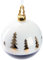 BRUBAKER Premium Weihnachtskugel Tannenbaum Gold - 10 cm Baumkugel aus Glas Weiß Schwarz mit goldenen Tannenbäumen - Weihnachtsbaumkugel mit Porzellan Figur Weihnachtsbaum - Handbemalt