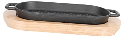 PRETYZOOM 1ensemble Plaque De Grill Fonte Pour Steak Et Poisson Support Plaque Anti-adhésive Pour Barbecue Et Teppanyaki Idéale Pour Dîner Famille Et