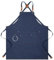 Watwass Schürze Mann Dunkelblau Hochwertig Werkzeugschürze Garten Küche Restaurant Uniformen Schürzen Damen mit Tasche