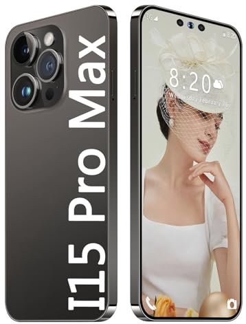 Gqudyi 5G Unlocking Phone I15 Pro Max Android 13 6800mah 6.54 Inch 8GB+256GB 24mp 48mp Fingerprint Lock Face Recognition(Size:6GB+128GB,Color:Black)