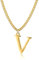 Symretie Goldkette mit Buchstaben V,14K Gold Vergoldet Initial Halskette,Edelstahl Kette mit V,Gold kettenanhänger kette für Damen Mädchen
