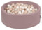 KiddyMoon Piscine À Balles pour Bébé Rond 90X30cm/200 Balles 7Cm Fosses À Boules Jouet Enfant, Béruée: Beige Pastel/Blanc/Perle