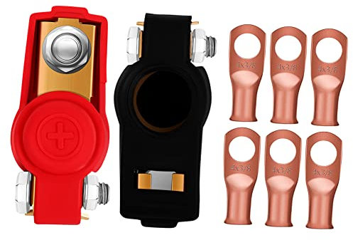Gatuida Messing-batteriepolklemme Autobatterieklemmen Batteriekabelklemmen Mit Schwarzer Und Roter Abdeckung Für Sichere Anwendung Und Einfache Montage