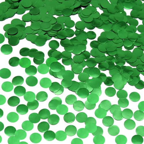 Ruidee 50g/1.76oz Konfetti aus Metallfolie 15mm Rund Papier Konfetti Glitzer Streudeko Dekoration Tischkonfetti Deko für Ballon,Hochzeiten,Geburtstagen (YZX/Green)