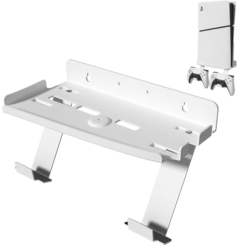 sciuU Wandhalterung für PS5 Slim Konsole & Controller - 2mm Stahl Wandhalterung kompatibel mit Playstation 5 Slim Disc/Digital Edition Konsole + 2 * Halterung kompatibel mit Dualsense Controller
