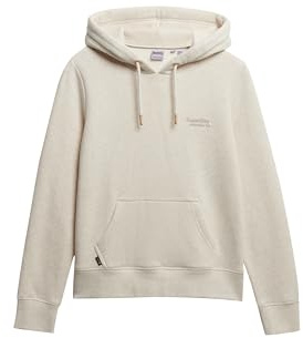 Superdry Damen Essential Logo Kapuzenpullover Hellbeige Meliert 42