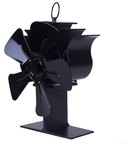 Funzionamento silenzioso 5 pale ventola per stufa, aumenta il flusso d'aria, nessun rumore forte del ventilatore