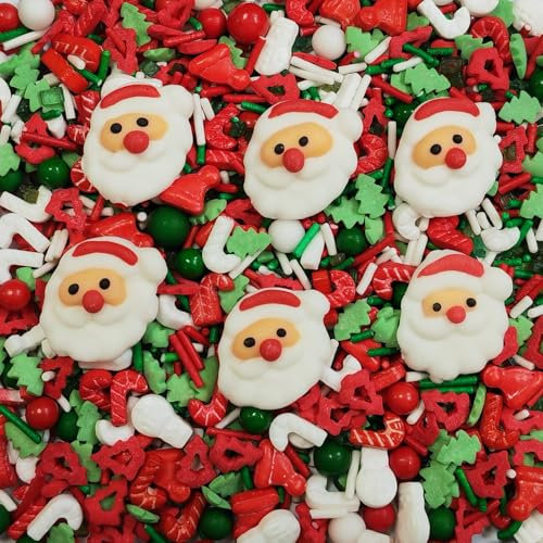 Essbare Weihnachtsdekorative Süßigkeiten 6 Weihnachtsmann und Weihnachtselemente Süßigkeiten Kuchen Cupcake Eis Dim Sum Dekorative Süßigkeiten Streuen Kuchen Topping