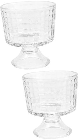 CRAFTHROU 2 Pièces Coupe à Dessert en Verre Bol De Service De Pudding Gobelets Apéritifs Verres Clairs Tasses Vintage Coupes De Fruits Réutilisable Gobelets à Charcuterie Un Verre