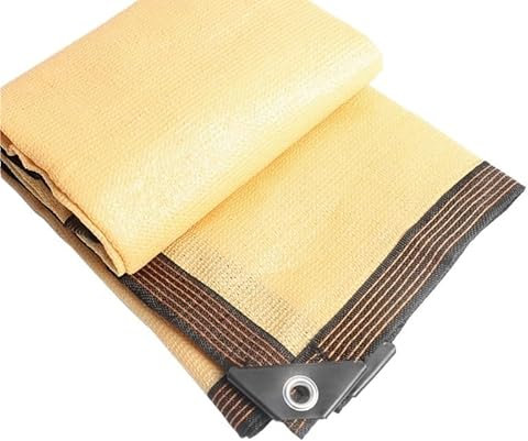 Pantalla de privacidad para exteriores, 85 % de protección contra rayos UV, para camping, balcón, piscina, beige, 6 líneas, 3 m x 5 m