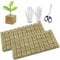 WANYI 100 PCS Cubi di Lana di Roccia,Rockwool Grow Cubi, Cubo di Propagazione di Lana di Roccia con Forbici Guanti per Coltivazione Soilless, Propagazione di Piante