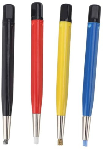 Sefdrert 4pcs Watch Rust Cleaning Pen Scratch Brush Pen Set Portable Fiberglass Nylon Steel Brass for Electrical Circuit Boards