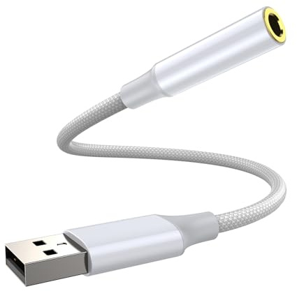 Pastall USB to Aux Adapter, Aux to USB, USB to 3.5mm Jack Audio Adapter,USB to Audio Jack Adapter,USB to 3.5mm TRRS Female Headset for PS4/PS5/Headphone/Mac/Linux/Laptop/Desktops/Docking Station