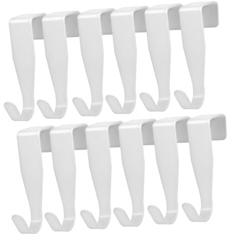 OSALADI 16pcs Over Door Hooks White Hook Heavy Duty No Drill Kitchen Hangers Organizer