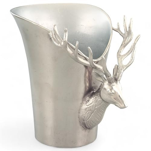 Deco Pleasure Weinkühler Cervo klein Silber Alu Kühler Topf Hirsch Sektkelch Aluminium Maße ca.: L23xB20,5xH23cm