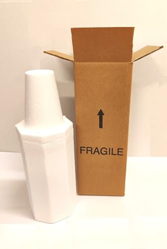 KIT IMBALLO PORTABOTTIGLIE IN POLISTIROLO PIU' SCATOLA DI CARTONE - PER 1 BOTTIGLIA (Prezzo più basso su Amazon)