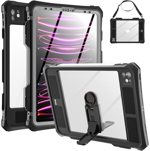 AICase Étui pour iPad Pro 11 4/3/2 (modèle 2022/2021/2020/2018) – Imperméable, anti-poussière, anti-chocs, protection complète à 360° avec dragonne et support pour iPad Pro 11 4e/3e/2e génération