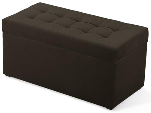 MG Design Polsterhocker 45 x 90 cm Braun mit Stauraum (ca. 100 L), bis 300 kg belastbar, ohne Montage & leicht zu reinigen, angenehm matt mit feiner Struktur – für Wohnzimmer, Schlafzimmer & Flur