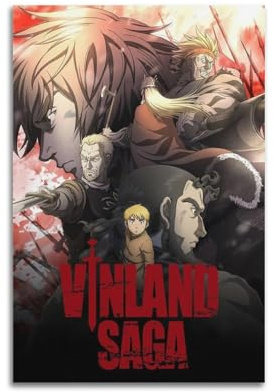 HDFECMK Vinland Saga-Poster, Vintage-Wandkunst, Leinwand, ästhetisches Poster, Musik und Filme, dekoratives Gemälde für Wohnzimmer, Schlafzimmer, 30 x 45 cm, ungerahmter Stil