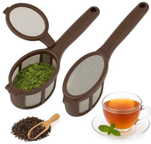 2 Pack Coffee/Tea Brew Stick Infuser – Single Cup Reusable Filter Spoon with Fine Mesh, BPA-Free, Easy Swivel Top – 5.25 Long Portable Coffee Maker for Travel, Work & Home