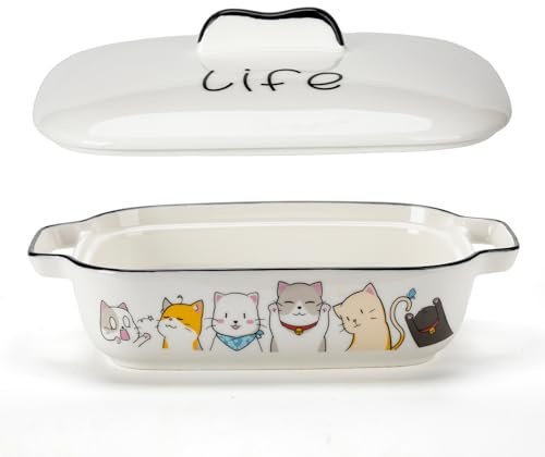 Casseruola con coperchio, casseruola rettangolare in ceramica, piccole padelle in ceramica, stampo per lasagne, tiramisù e casseruola