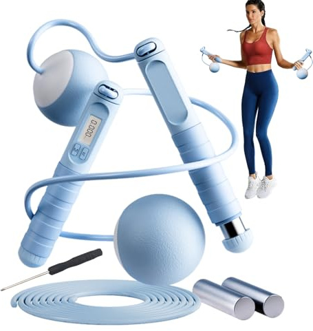 Cuerda de saltar con contador, entrenamiento de coordinación, cuerda de saltar inteligente con peso, para mujeres, adolescentes, adultos, estudiantes, hogar, gimnasio, viajes, parque, dormitorio