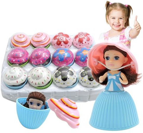 NIDONE 12 Teile/Satz Prinzessin Puppen, Cupcake Prinzessin Puppe Spielzeug, Überraschung Verwandeln Duft Kuchen Puppe Spielzeug Lustiges Spiel für 3 Jahre alte Mädchen