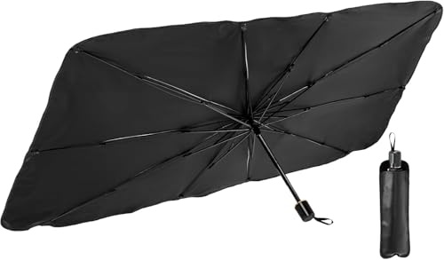 Parasol Coche Delantero, Parasol Paraguas Coche para La Mayoría De Los Modelos（80cm*140cm）