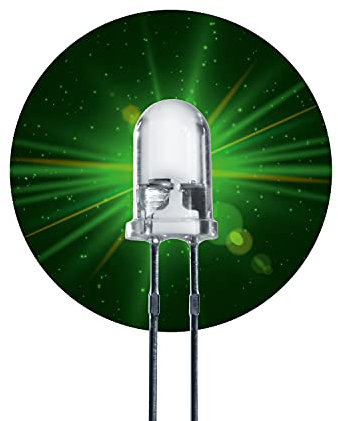 Lumetheus LED 3mm Farbe grün 7000 mcd 20 Stück Leuchtdioden ca. 3V grüne Diode 2 Pin LEDs Gehäuse klar