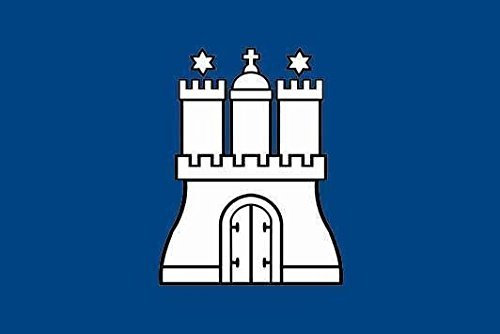 U24 Aufkleber Hamburg blau Flagge Fahne 12 x 8 cm Autoaufkleber Sticker