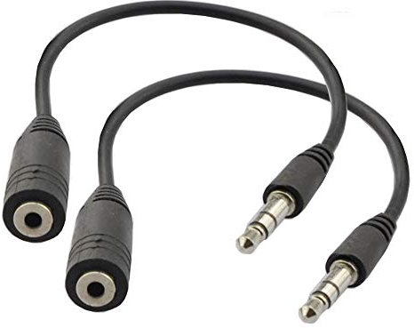 LiKuCo 2Pack 8Inch 2.5mm Female to 3.5mm Male Stereo Audio Jack Adapter Cable