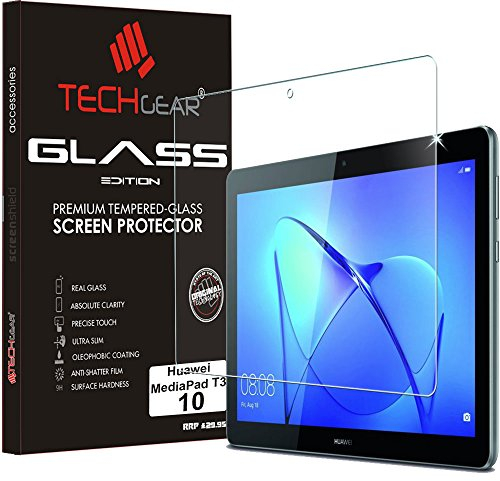 TECHGEAR Schutzfolie kompatibel mit Huawei MediaPad T3 10 (9.6 Zoll) - Schutzfolie Glas Anti-Kratzer Schutzabdeckung