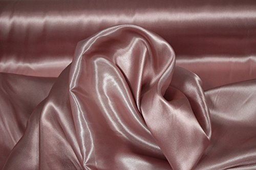 Stoff-Kollektion - Satin Stoff Meterware aus Polyester - Polyestersatin Glänzend & Doppelseitig 150cm breit – Ideal zum Nähen von Kostümen, für Bekleidung, als Dekostoff etc. - Altrosa