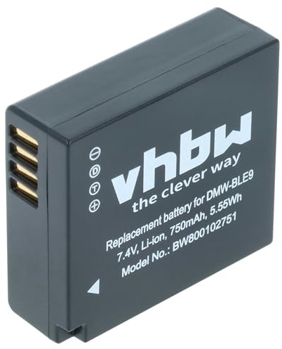 vhbw Akku kompatibel mit Panasonic Lumix DMC-LX100S | DMC-LX100K, DMC-S6K, DMC-GX9, DMC-S6, DMC-TX1 Kamera (750 mAh, 7,2 V, Li-Ion)