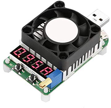 USB-Elektroniklast LD25 USB-Elektroniklast Digitalanzeige Batterietest Einstellbare Widerstandsspannung Stromstärke Mete Einstellbare Konstantstromstärke 0,25A-4A Intelligent mit Lüfter