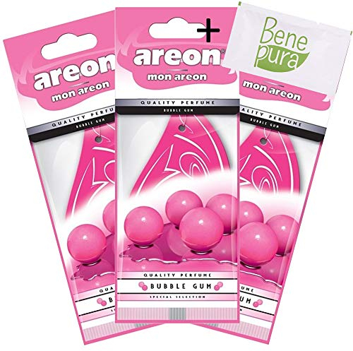 AREON Mon Lufterfrischer zum Aufhängen, für Van, LKW, Wohnmobil, Zuhause, Büro, Bad, Fitnessraum, Kleiderschrank, Schubladen, 3 Stück