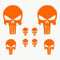 AUTODOMY Schädel Skull Geschmolzen Aufkleber Paket 8 Stück | Punisher Aufkleber für Auto oder Motorrad (Orange)