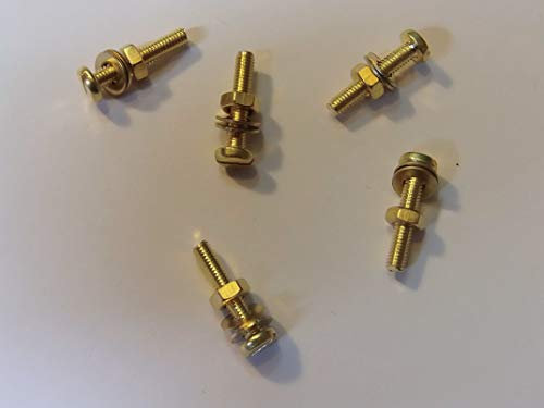 M3X16 BRASS PAN HEAD BOLTS NUTS & WASHERS PACK 0F 5 BRASS SET SCREWS