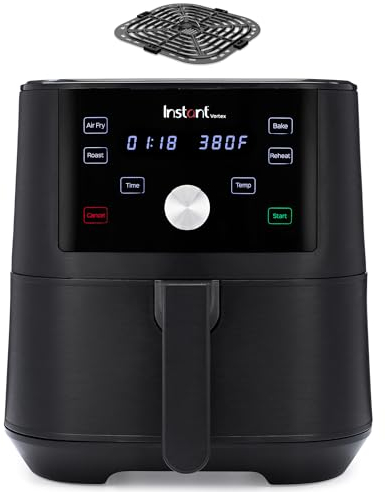 Instant Pot Vortex - Freidora de aire XL de 6 cuartos de galón, funciones 4 en 1 que cruje, asa, recalienta, hornea para comidas rápidas y fáciles, más de 100 recetas en la aplicación, es apta para
