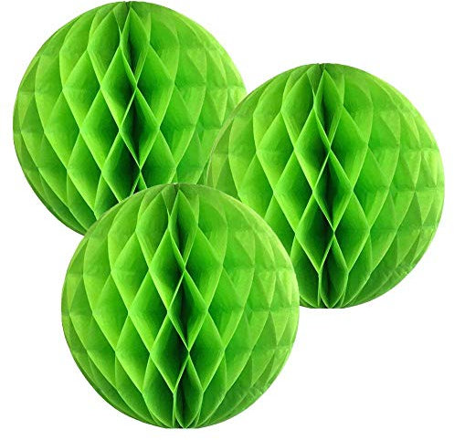 Paper Honeycomb Balls (Pack of 3) Christmas Tree Decorations Birthday Wedding Baby Shower St Patrick's Day Decorations Banner Bunting (12 (30cm), Spring Green)