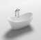 Freistehende Badewanne Odessa 170 x 80 cm ovale Acryl Wanne freistehend weiss Luxus Badewanne für Bad indoor/innen günstig (Mit Edelstahl Standarmatur eckig)