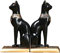 Asskanaer Cat Resin Bookend Dekorative Bookends alte ägyptische Katze Desktop-Dekoration Bücherregal Büro Bookend Baffle Kunst Bookend HauptDécor Set 2