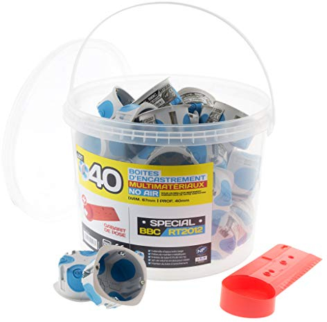 BLM Lot de 40 boîtes d'encastrement No Air Multimat 67x40mm - Bleu