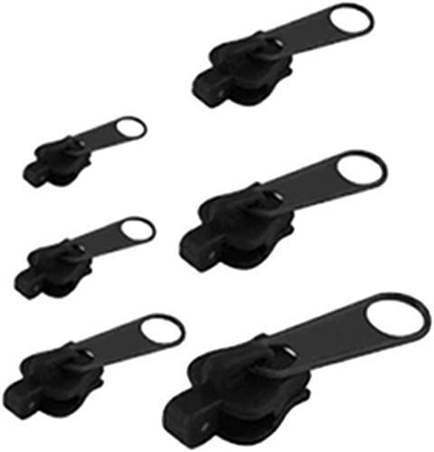 Universal-Reißverschluss-Reparatur-Set, Ersatz-Reißverschlussschieber, für Kleidung, Taschen, Outdoor-Zelte, Mäntel, Jeans, Geldbörsen, DIY-Werkzeuge 6 Stück Schwarz