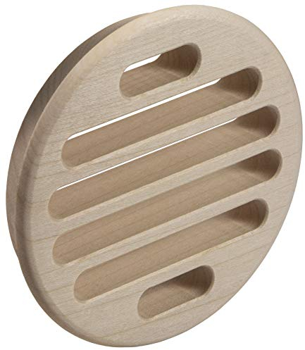 Gedotec Lüftungsgitter Tür-Gitter Massiv-Holz Abluftgitter Ahorn | Belüftungsgitter rund mit Abdeckrand | Ring Ø 90 mm | Türlüftung zum Einlassen | 1 Stück - Gitter für Möbel, Heizkörper und Türen