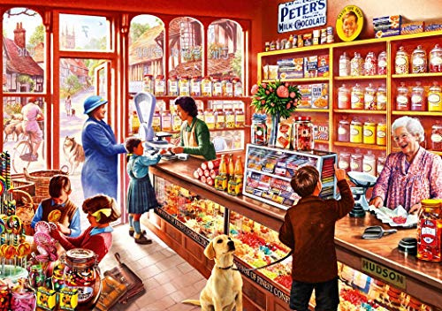 Bluebird Puzzle - Süßwarenladen, 1000 Teile Puzzle - Retro-Szene in einem Alten englischen Süßigkeitenladen - Puzzle für Erwachsene