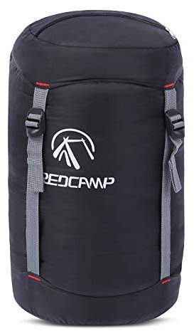REDCAMP Nylon Compression Stuff Sack, Ultralight Sleeping Bag Compression Sack Great for Camping, Backpacking, Hiking, Black L