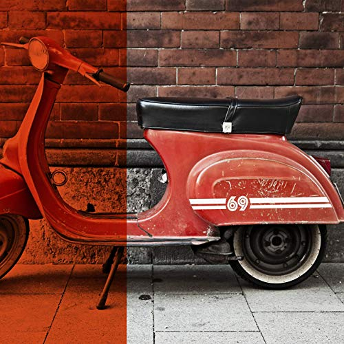 2 Stück Seitenbacken Zierstreifen Aufkleber mit Zahl für Vespa Lambretta Roller retro, ZAHL, FARBE und GRÖSSE wählbar; rechte und linke Seite; viele Farben